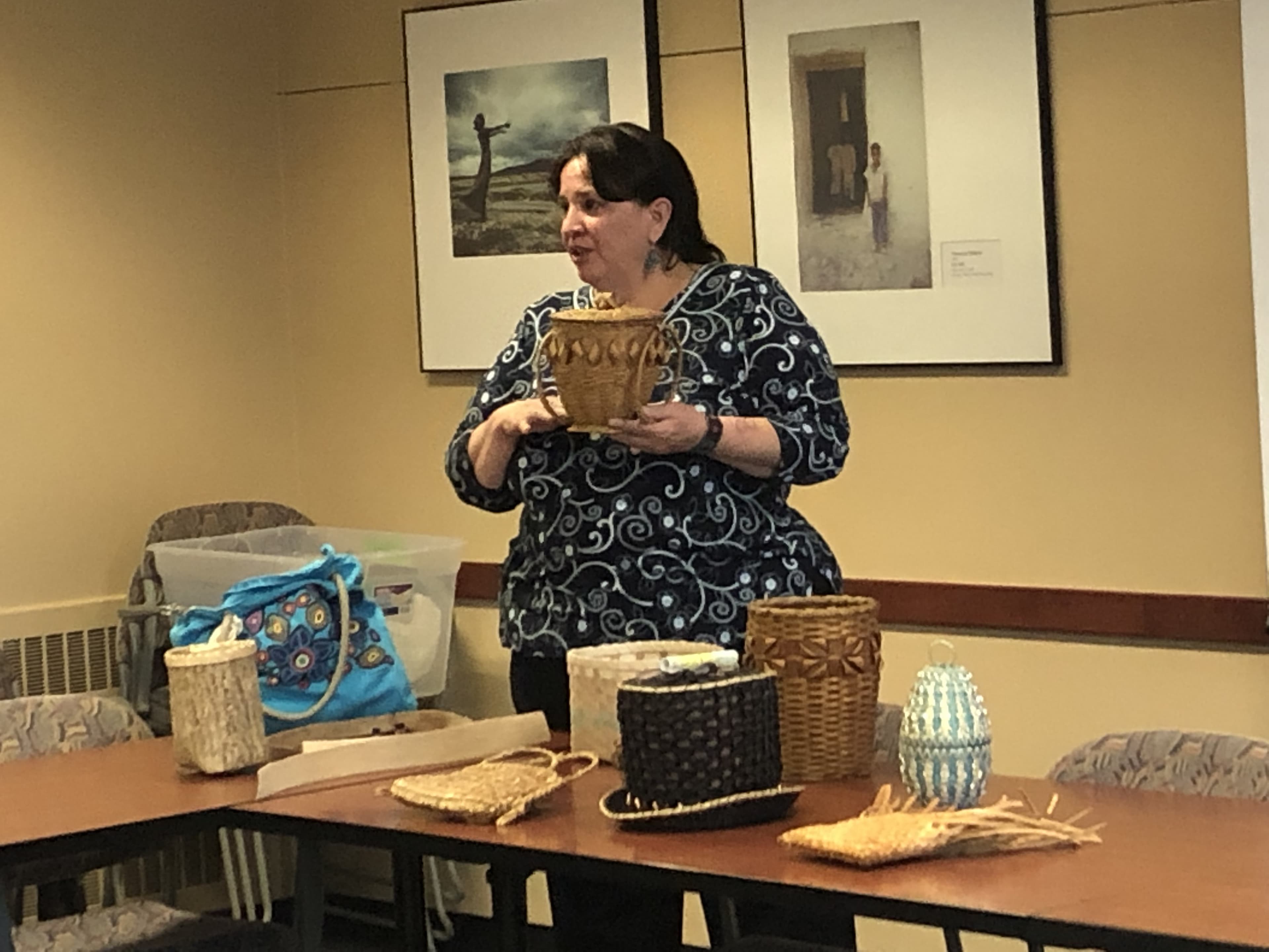 Kelly Church, discussing basket making and EAB