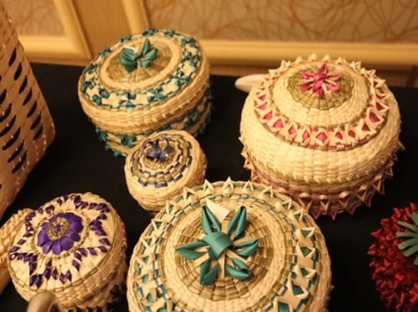 Fancy baskets for sale made by indigenous basket makers